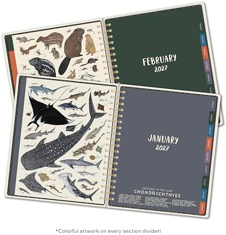 High Note 2027 Planner, 17-Month Weekly & Monthly Hardcover Planner: August 2026 to December 2027, 9" x 10", Orders of the Animals with Notes, Lists & Reference Pages + Sticker Sheet