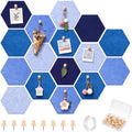 6.7 x 5.9 in 16 Pcs Hexagon Cork Board Tiles, Felt Pin Boards, Ocean