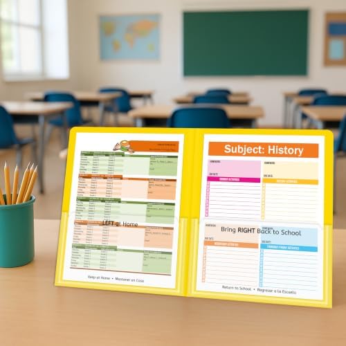 C-Line Classroom Connector School-to-Home Folders, Yellow, 25 per Box (32006)