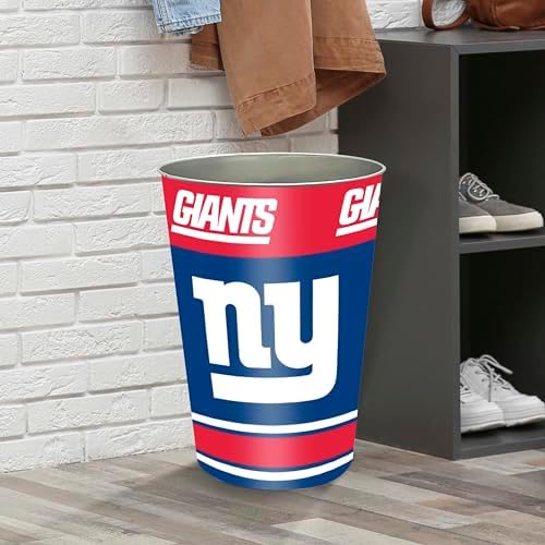 FANMATS 34720 NFL - New York Giants Wastebasket | Blue | 15"x10.5"x10.5" | Primary Logo, Helmet, & Wordmark