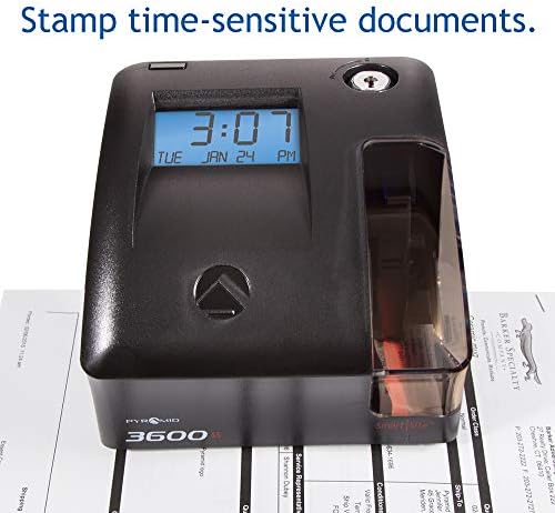 Pyramid Time Systems - 3600SS Dual Function Time Clock and Document Stamp | With SmartSite LED Alignment and Tri-View Window, Includes 25 Time Cards, Ribbon, 2 Security Keys
