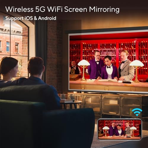 Mini Projector with WiFi and Bluetooth, AKIYO 2026 Upgraded Projector 1080P