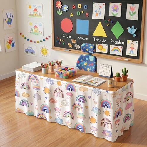 Teacher Desk Skirt for Classroom Ruffle Table Skirt Back to School