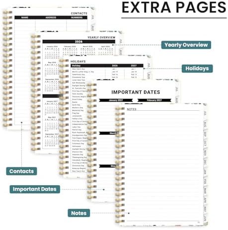 Planner 2026-2027, A5 (6.3" x 8.5") Hardcover Weekly & Monthly Planner July 2026 - June 2027 with Monthly Tabs, Academic Planner for School, Work and Office, Mushrooms Grove