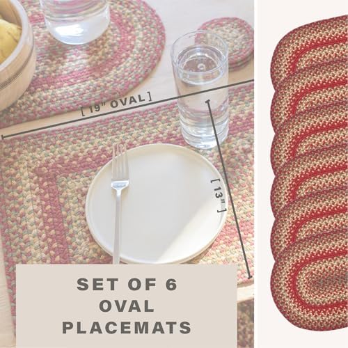 Homespice Cider Barn Jute Braided Placemats, Oval 13x19 Set of 6