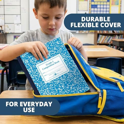ROARING SPRING Primary Composition Book, Handwriting Notebook for Kids (K - 2nd Grade), Grade 2 Ruled, 3/4" Skip-Line Manuscript Paper, Flexible Cover, 9.75" x 7.5", 50 Sheets/100 Pages, 72 Pack