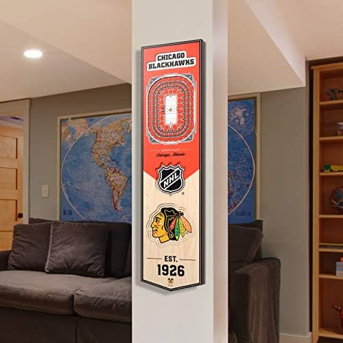 YouTheFan NHL Chicago Blackhawks 3D 8 x 32 Stadium Banner