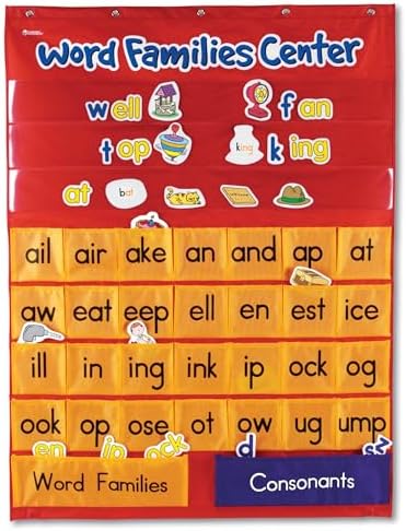 Learning Resources Word Families & Rhyming Center Pocket Chart