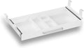 Under Desk Drawer 21" with 4 Divider Trays, Storage Drawer Organizer | White, Under Counter, Desk Accessory, Attachable for Workbench, Adjustable Brackets, for Desk Lip with Crossbar, Clamp Mount