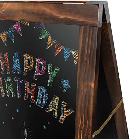 Arteza 40x20 Inch A-Frame Chalkboard Easel Set, Outdoor Chalkboard Sign with Chalk Sticks, Chalk Markers, Erasers, and Stencils, Standing Sign, Office Supplies for Businesses, Announcements & Events