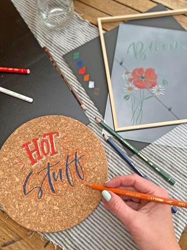 STABILO All Marker Pencils, Pack of 12 All Surface Colouring Pencils, Red