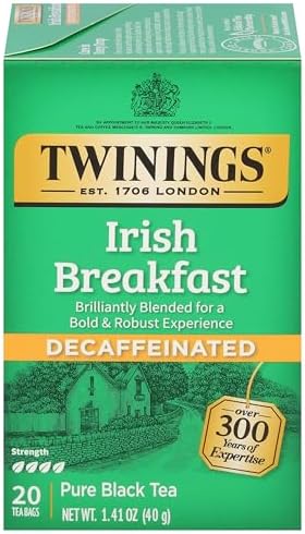 Twinings Decaffeinated Irish Breakfast Black Tea Bags, 20 CT (1 Pack)