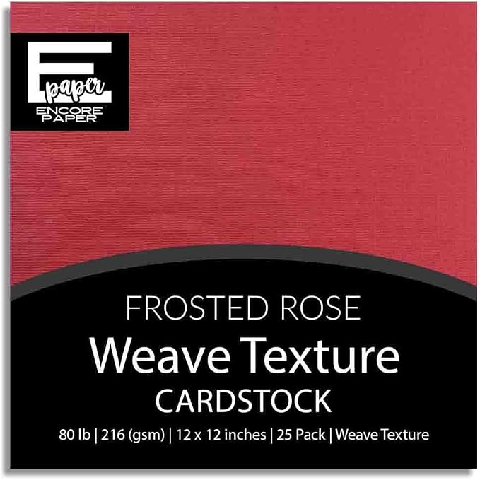 FROSTED ROSE—12x12 Textured Cardstock | 80lb Textured Pink Scrapbook Paper | Premium Cardstock for Cricut Cutting | 25 Sheets