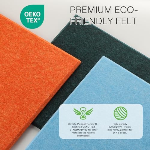 MaxGear Felt Bulletin Board 48" x 36", Dark Green Felt Wall Tile Wall Decor