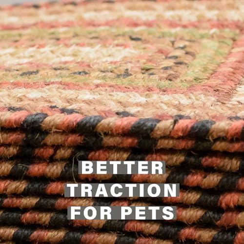 Homespice Gingerbread Jute Braided Stair Treads, Oval 8x28 Set of 13