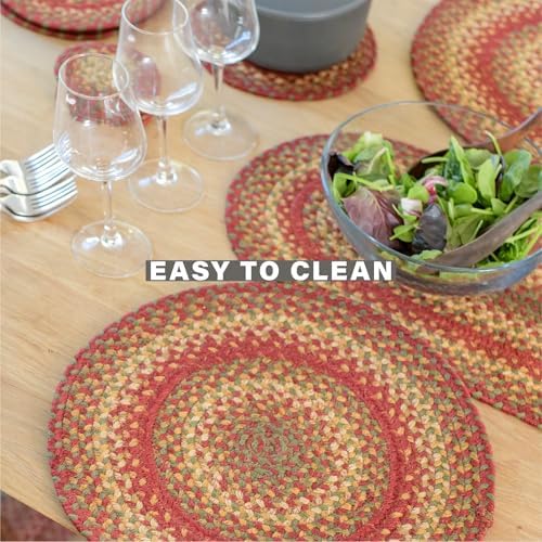 Homespice Cider Barn Braided Table Runner for Rustic Decor, Oval 11x36