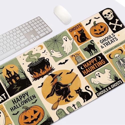 Britimes Large Mouse Pad, Mouse Pad, 31.5 x 15.7 Inch, Halloween Vintage