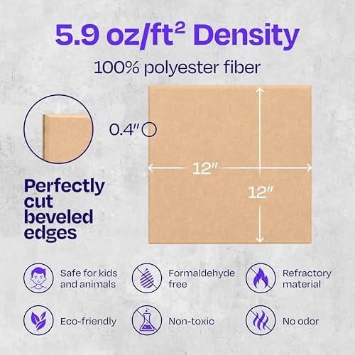 Acoustic Panels 12-Pack Soundproof Wall Panels 12"X12"X0.4" Sound Panels High Density Sound Dampening Panels - [Soft Camel Square]