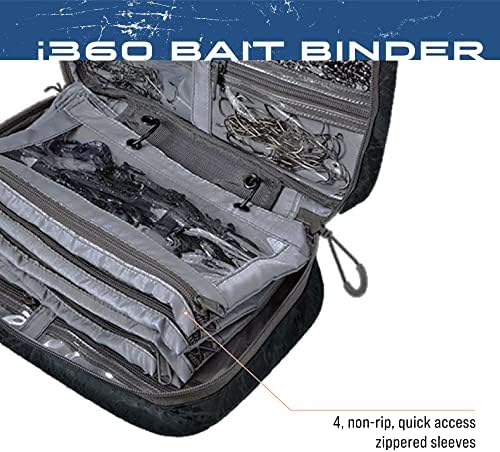 FROGG TOGGS Bait Binder, Fishing Tackle and Bait Storage, Salt Water Resistant Soft Sided Tackle Bag, Blue, i360