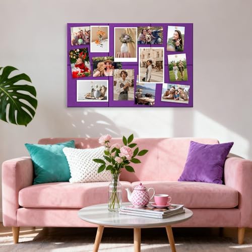 MaxGear Felt Bulletin Board 36" x 24", Violet Felt Wall Tiles Push Pins