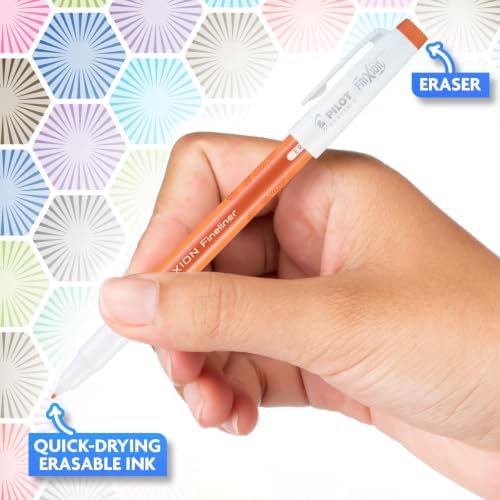 Pilot FriXion Fineliner Erasable Marker Pens, Fine Point 0.7 mm, Pack of 6, Assorted Colors, Erasable Pens - Ideal for School, Journaling, & Office Writing