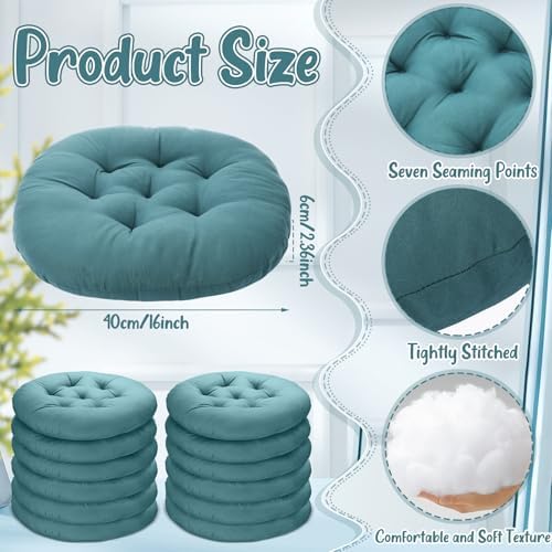 Fumete 12 Pcs Round Floor Pillows Cushions Seating 16 x 16 Inches Floor Round Cushions for Kids Toddlers Flexible Reading Chair Pillows for Classroom Home School Playing Supplies(Peacock Blue)