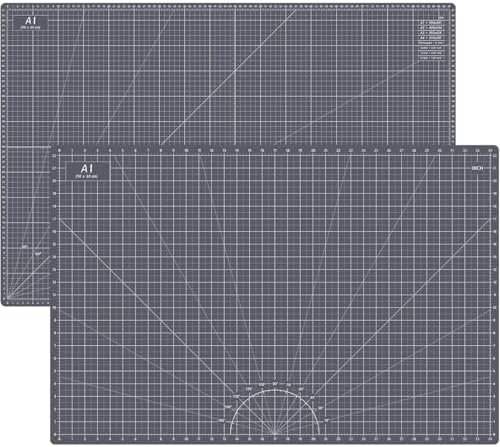 Headley Tools Thickened 24 x 36 Inch Self Healing Cutting Mat, Durable A1 Double Sided 5-Layer Craft Cutting Board for Fabric, Quilting, Sewing, Hobby, Scrapbooking, Arts and Crafts Project, Dark Gray