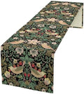 William Morris Floral Table Runner, Vintage Flowers Green Botanical Printed Table Runner for Home Kitchen Dining Table Decoration,13x60 Inch