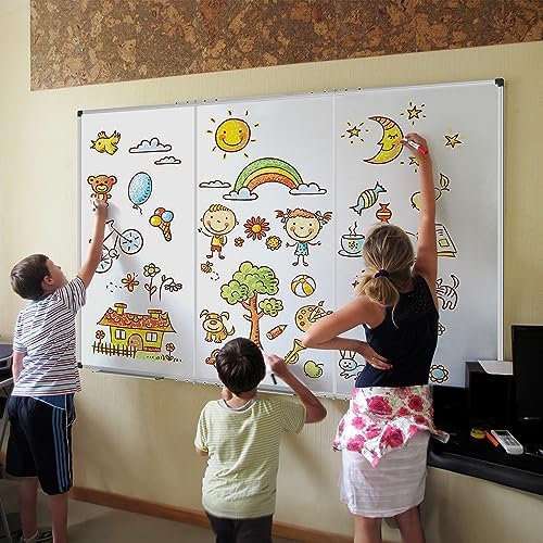 XBoard Magnetic Whiteboard 72 x 48 Inch, 6'x4' Dry Erase Board with Aluminum Frame | Foldable Wall-Mounted Whiteboard for Home Office, Classroom, Conference Room