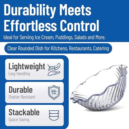 Carlisle FoodService Products 453307 Plastic Dessert Bowls, 13 oz, Clear (Pack of 24)