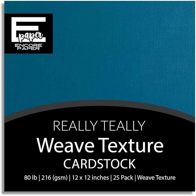 Really Teally—12x12 Textured Cardstock | 80lb Textured Blue Scrapbook Paper | Premium Cardstock for Cricut Cutting | 25 Sheets
