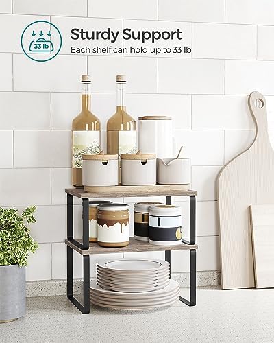 SONGMICS Cabinet Organizer Shelf, Set of 4 Spice Rack, Kitchen Storage