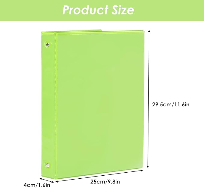 EOOUT 6 Pack 3 Ring Binders 1 inch, Three Round Ring 1'' Binders with 2 Pockets Interior, 6 Assorted Rainbow Colors, Fits 8.5'' x 11'' Letter Size Paper for School Office Supplies