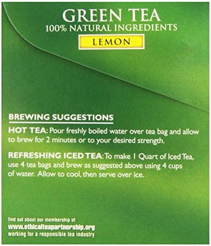 Twinings Green Tea with Lemon - Flavorful Green Tea with Lemon Pieces, Caffeinated Tea Bags Individually Wrapped, 20 Count (Pack of 3)
