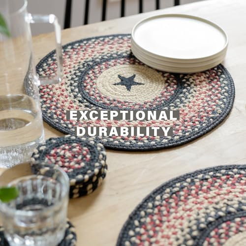 Homespice Gloucester Braided Table Runner for Primitive Decor, Oval 11x36
