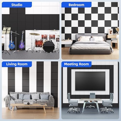 20 Pack Acoustic Panels with Self Adhesive Sound Proof Foam Panels for Wall