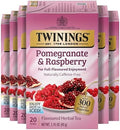 Twinings Pomegranate & Raspberry Herbal Tea Bags, 20 CT Box (6 Pack)