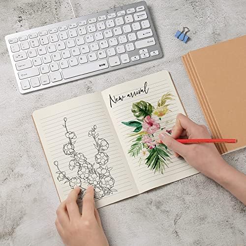 24 Pack College Ruled Notebook & Journal Bulk, Kraft Cover, Line Thick Paper, A5 Size, 5.5x8.3 inch, 60 Pages, Small Subject Note Pad Planner Set for Women Men Kids Traveler Student Office