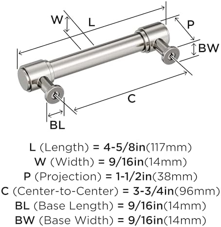 Amerock 3-3/4" Faircrest Polished Nickel Drawer Pull