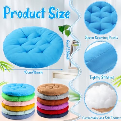 Fumete 12 Pcs Round Floor Pillows Cushions Seating 16 x 16 Inches Floor Round Cushions for Kids Toddlers Flexible Reading Chair Pillows for Classroom Home School Playing Supplies(Bright Color)
