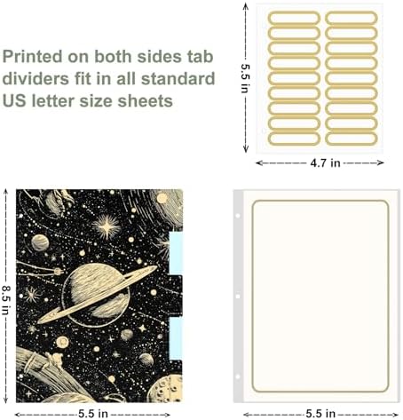 Rouidr Mini 3 Ring Binder with clipboard, 1 inch Round Binder Organizer, 8.5"x5.5" Cute Binder with 5 Dividers Tabs & Clear Sleeves, School Supplies, Office Supplies