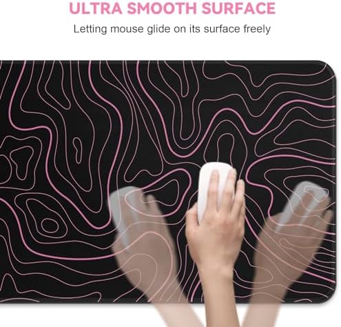 Rcege Large Gaming Mouse Pad Extended Desk Mat with Non Slip Stitched Edge
