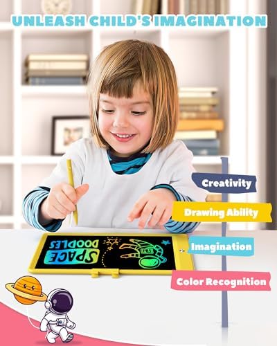 ORSEN LCD Writing Tablet 10 inch, Colorful Doodle Board Drawing Pad for Kids, Toddler Toys for Ages 2-4 5-7 Girls Boys Gifts (Yellow)