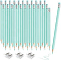 36 PCS Macaron Blue Colored Pencils with Eraser Pre Sharpened Pencil 2 HB - Ideal for Checking, Grading, Tests & Office/School Supplies