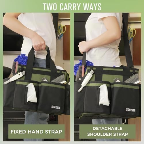 SCAVATA Compact Wearable Cleaning Caddy with Handle & Shoulder Straps
