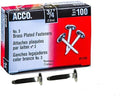 ACCO Brass Paper Fasteners, 3/4", Plated, 1 Box, 100 Fasteners/Box (71703)