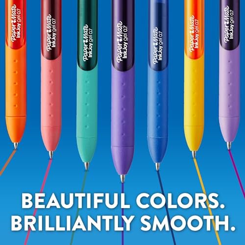 Paper Mate InkJoy Gel Pens,Medium Point (0.7mm),Assorted Colors,- Back to School Supplies,Teacher Essentials,Journaling,Writing,Note-Taking,20 Count (Pack of 12)