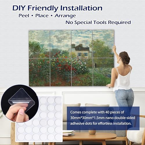 PINWELIFE® Masterpiece Acoustic Art Panels, 8-Pack 12"×16" Sound Absorbing Panels, Decorative Acoustic Wall Art, Noise and Echo Cancelling for Home Studio/Office, Nano Tape Included