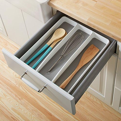 madesmart Classic 3 Compartment Utensil Tray, White