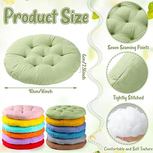 Fumete 12 Pcs Round Floor Pillows Cushions Seating 16 x 16 Inches Floor Round Cushions for Kids Toddlers Flexible Reading Chair Pillows for Classroom Home School Playing Supplies(Colorful)